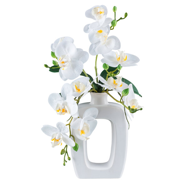Künstl. Phalaenopsis in Keramikvase, 42 cm