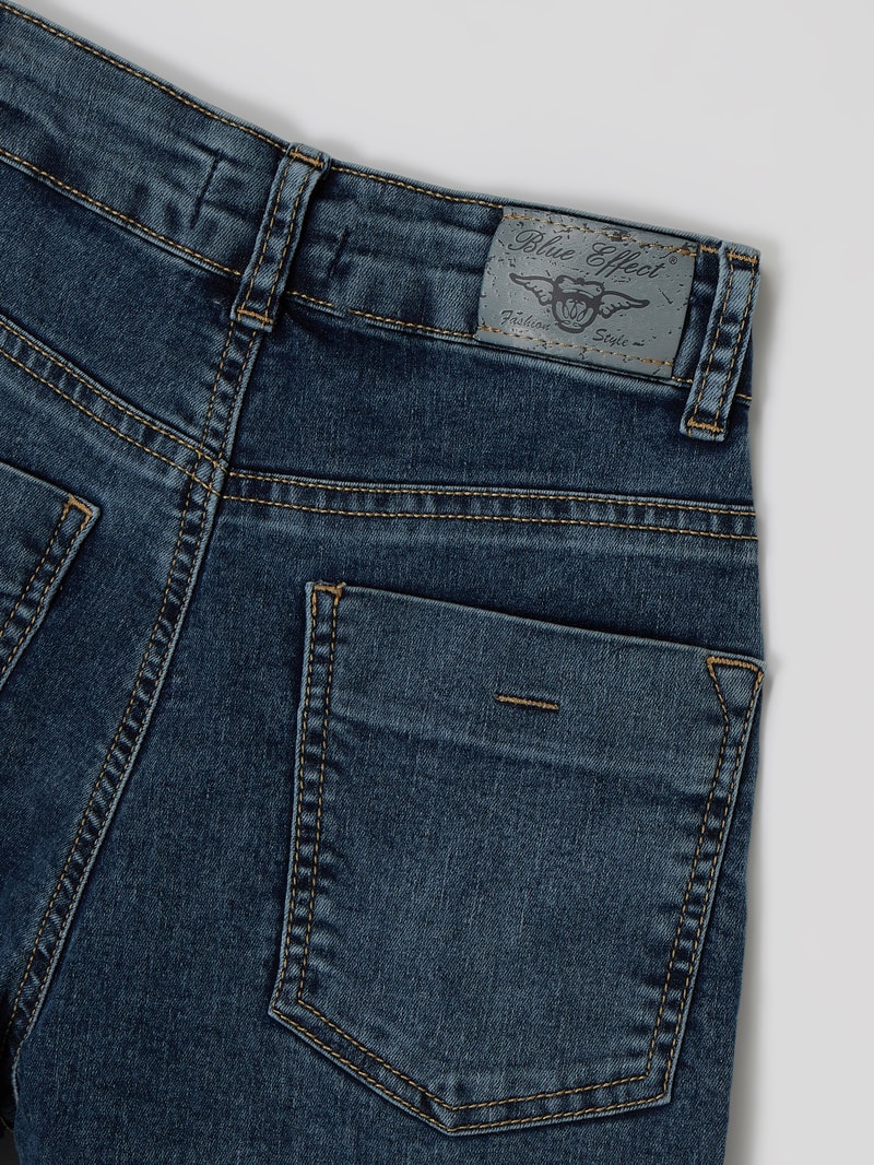 Cropped Balloon Fit Jeans mit Stretch-Anteil in jeans