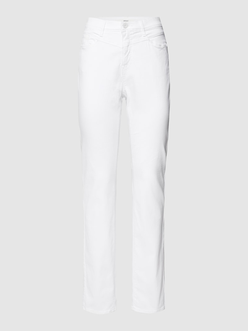 Jeans mit Label-Patch Modell 'Mary' in weiß