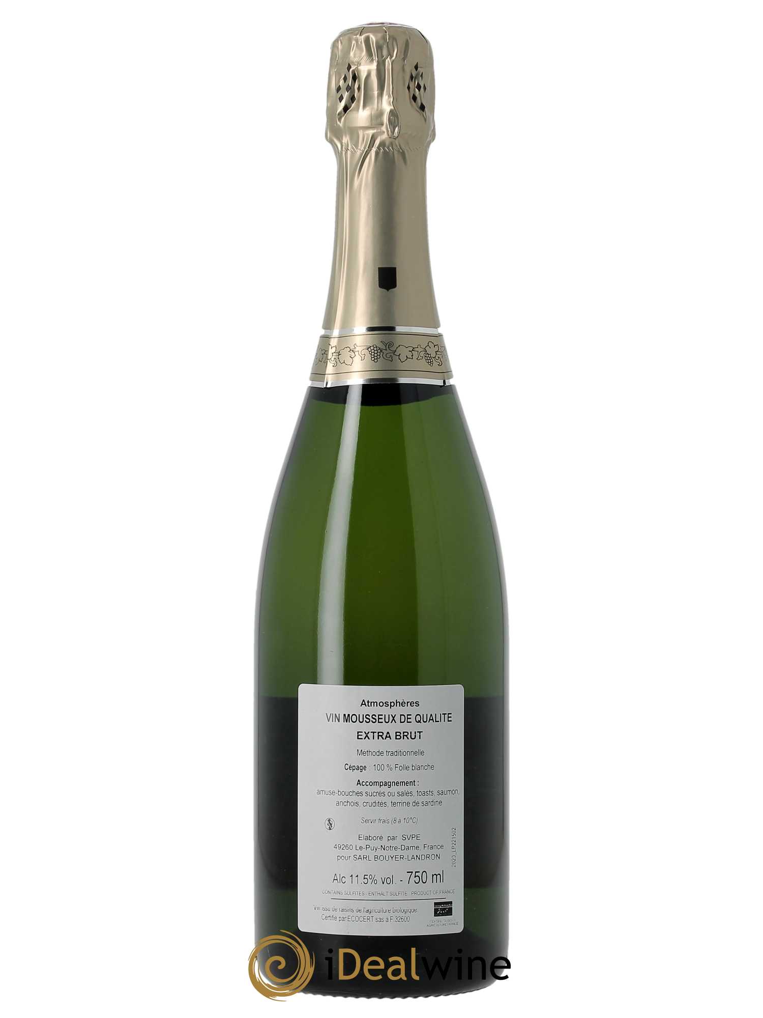 Vin Mousseux de Qualité Atmosphères Jo Landron   - Lot de 1 Bouteille
