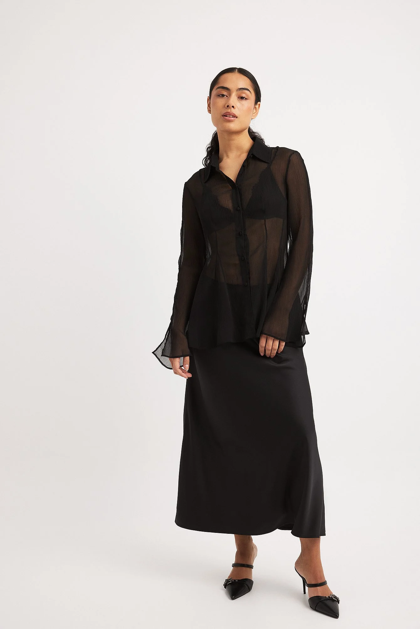 Chiffonbluse mit Nahtdetail