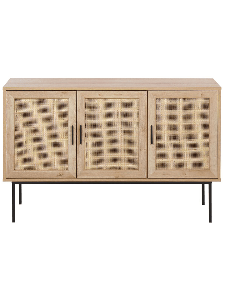 Beliani Sideboard PASCO in Heller Holzfarbton/Schwarz - (W) 120 x (H) 76 x (L) 40 cm günstig kaufen onesize