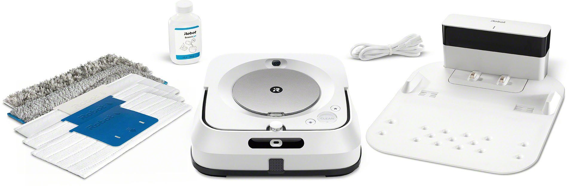 iRobot Wischroboter Braava jet m6 (m6138), beutellos, App-/Sprachsteuerung, Nasswischen und Trockenfegen, Kartierung