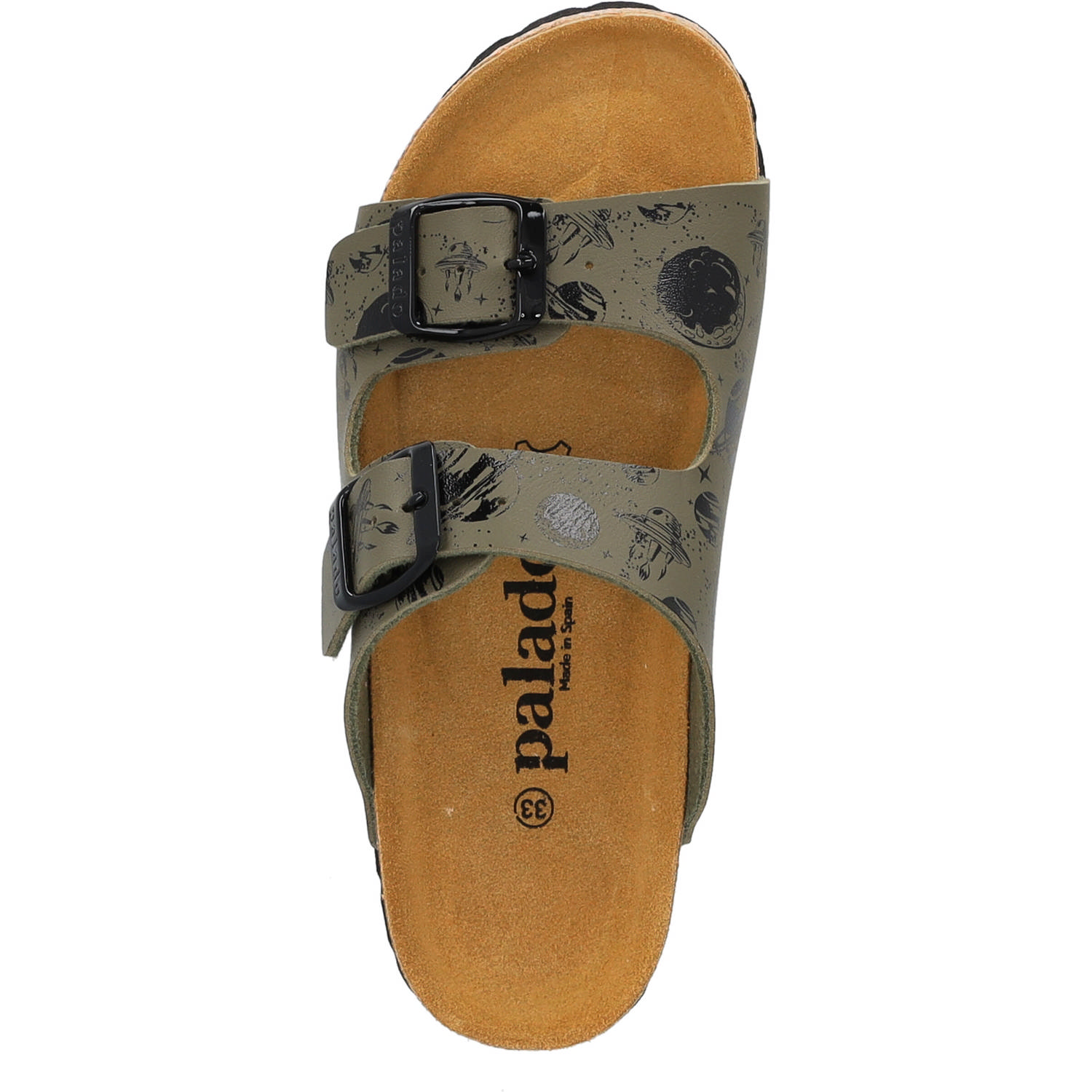 Palado Kids Korfu B Print, Pantoletten, Kinder, Khaki Planets