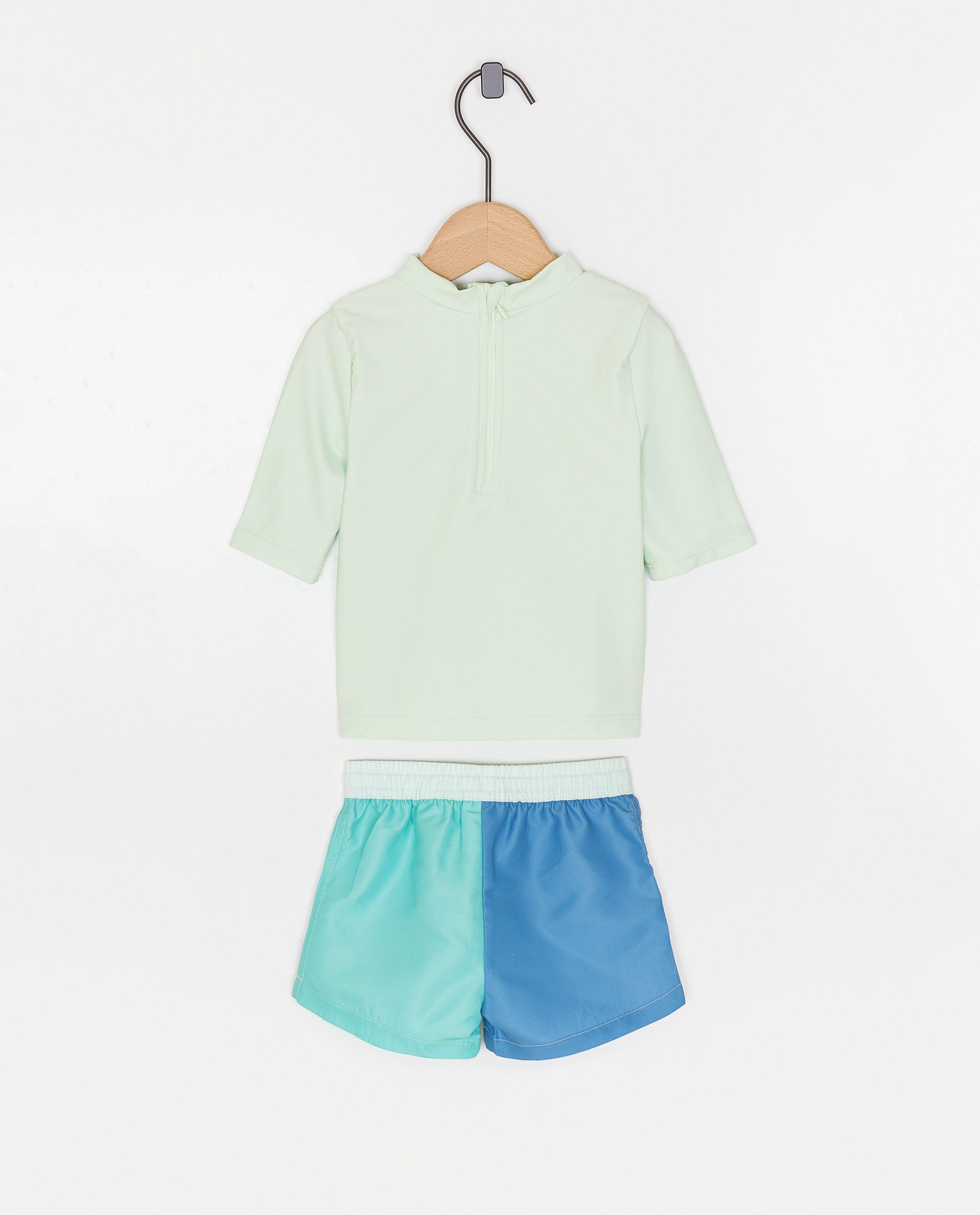 Set de baie Bumba: Top + pantaloni scurți Bumba, UPF 50+ verde deschis