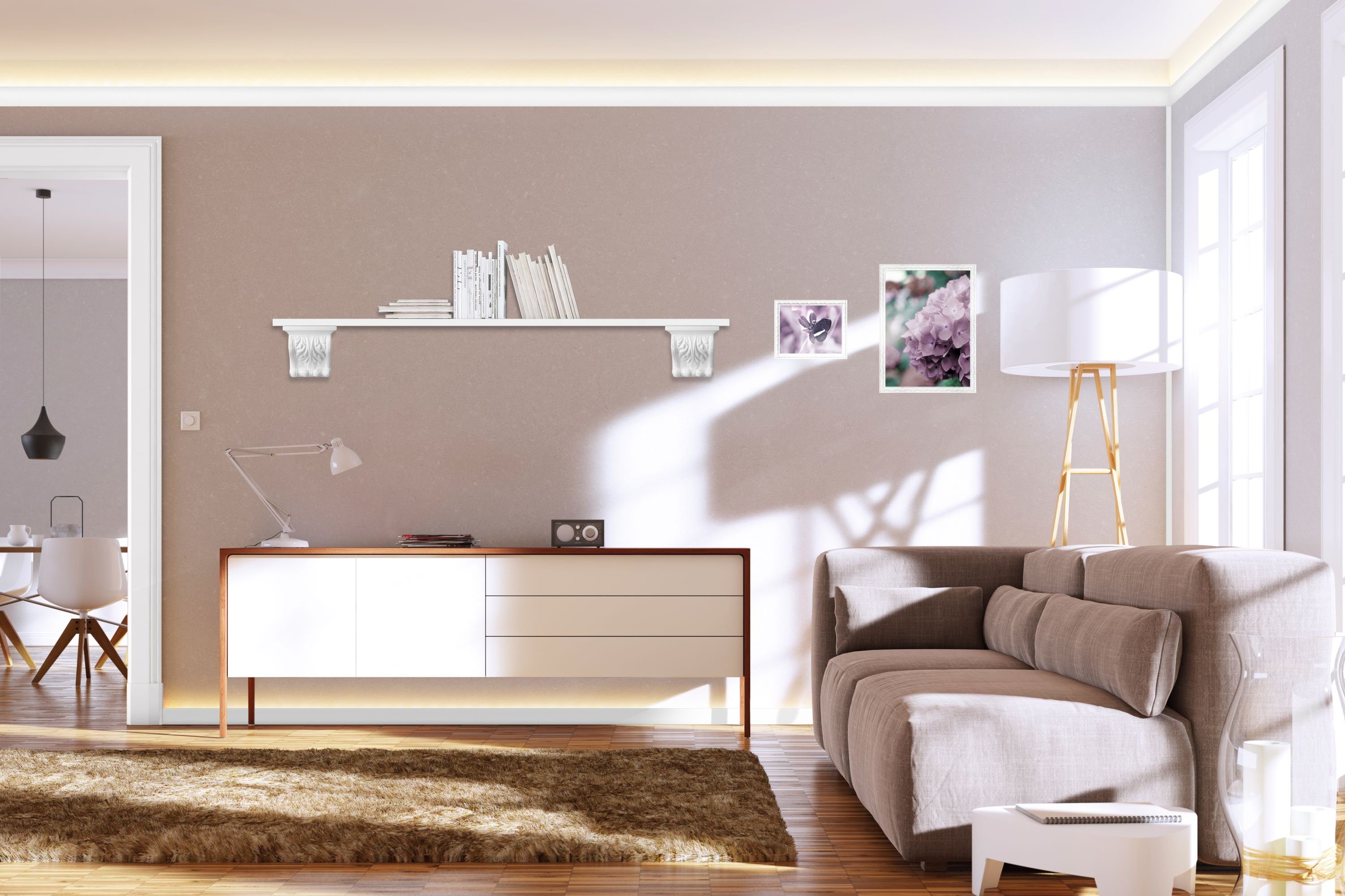 Homestar Zierleiste Lichtleiste Dana, einfache Montage durch Ankleben mit HOMESTAR® SX100, Polystyrol, farbig überstreichbar