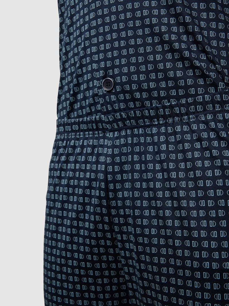 Pyjama mit Allover-Muster in dunkelblau