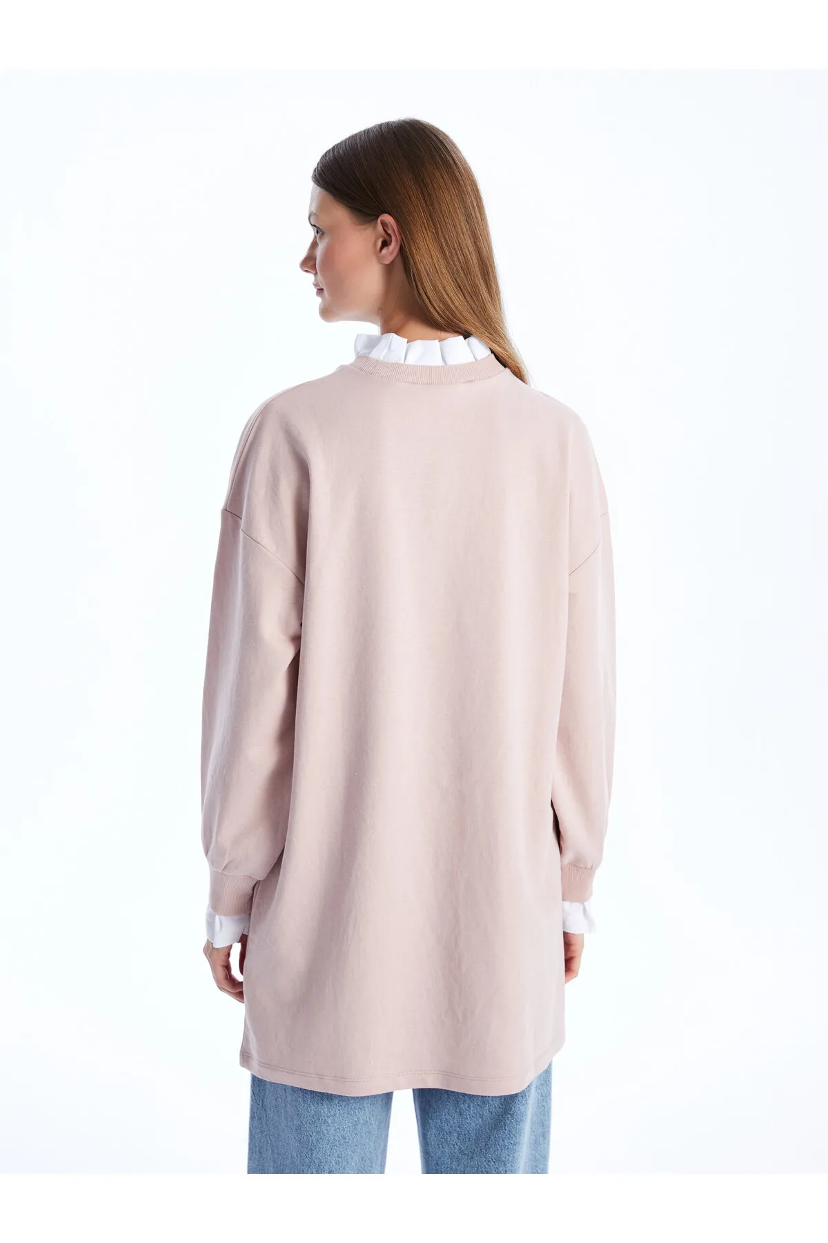 LC Waikiki  Rundhalsausschnitt, einfarbig, langärmelig, Damen-Sweatshirt-Tunika