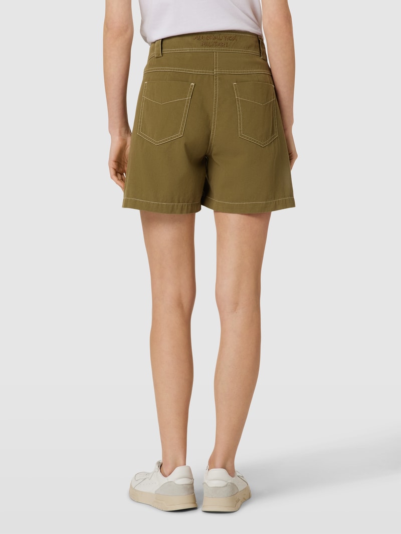 Bermuda mit Label-Details in khaki