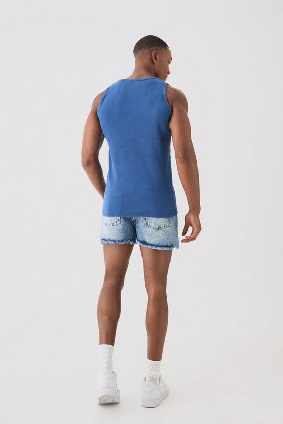 Lockere super kurze Jeansshorts in Mittelblau