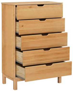 Home affaire Kommode Post, massives Kiefernholz, mit vielen Stauraummöglichkeiten, Breite 76 cm