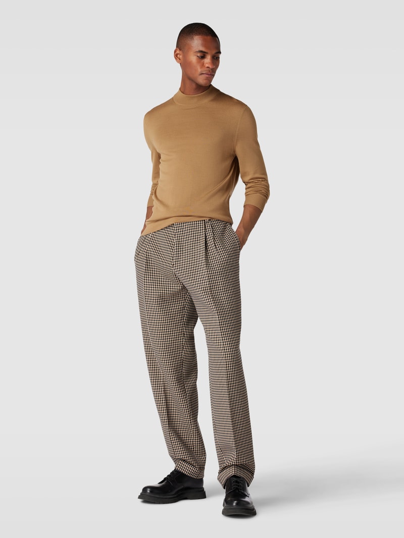 Strickpullover mit Stehkragen Modell 'Marek' in beige