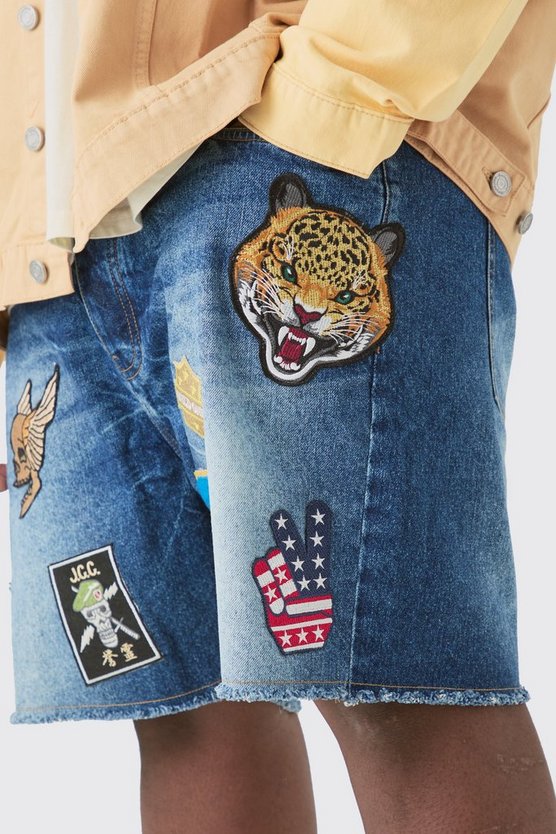 Plus lockere Shorts mit Marmor-Effekt