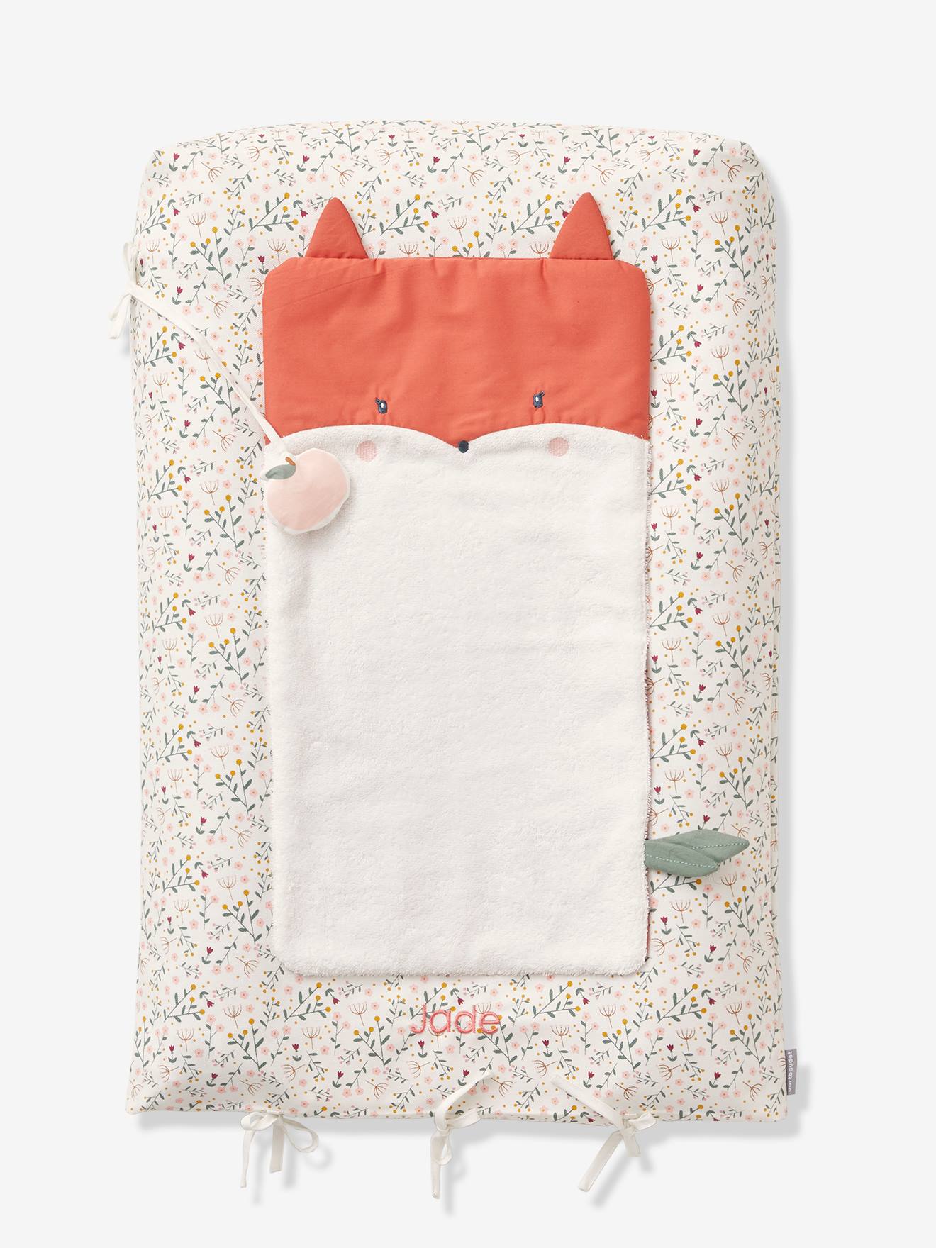 Matelas à langer FLEURETTES personnalisable ecru / multico