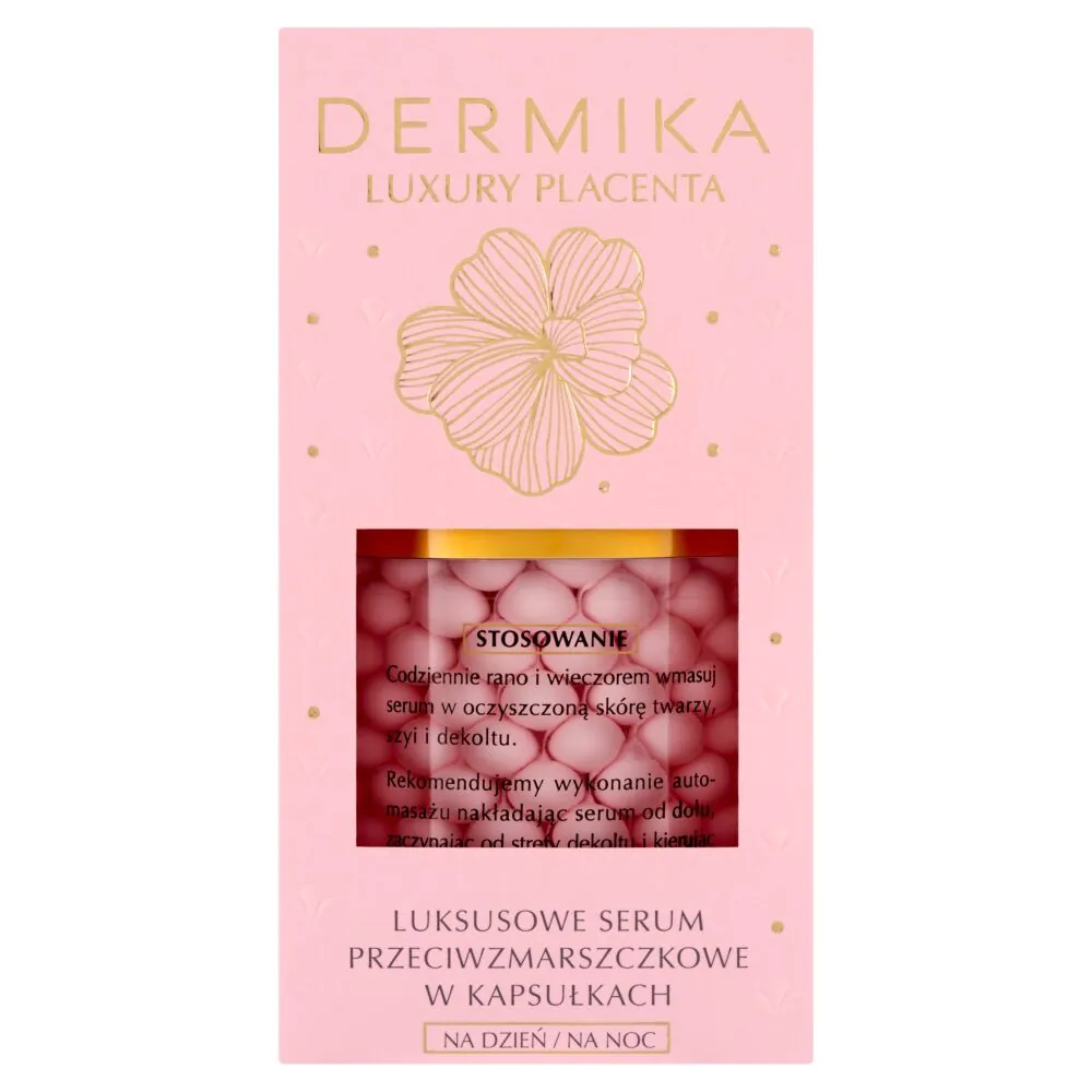 „Dermika Luxury Placenta“ prabangus raukšlių serumas kapsulėse dienai ir nakčiai