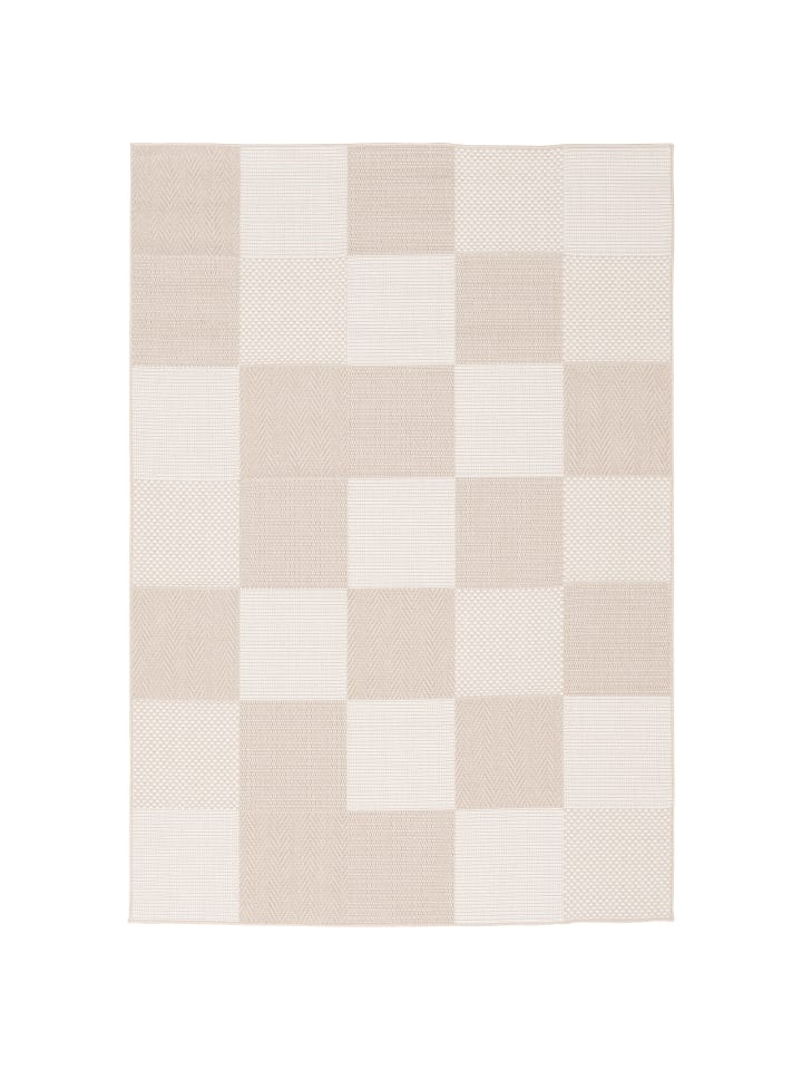 Pergamon In & Outdoor Teppich Flachgewebe Marbella Karo in Beige günstig kaufen