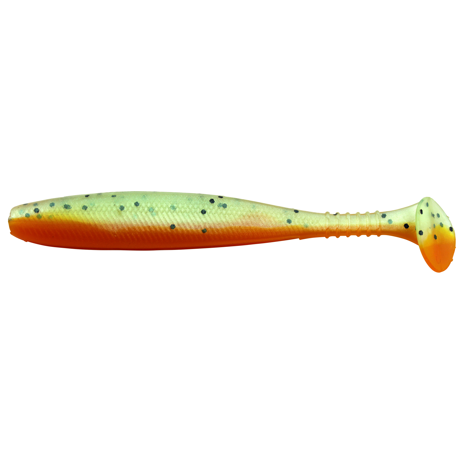 Kogha Gummifisch Räuberfänger Ribbed Tail (Gelb/Orange/Glitter)
