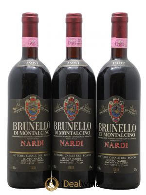 Brunello di Montalcino DOCG Nardi 1987 - Lot de 3 Bouteilles