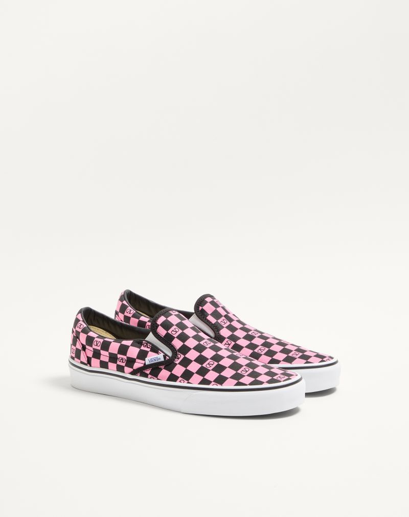 Valentino Garavani og Vans slip-on sneaker i stof med skakbræt V-logo-print