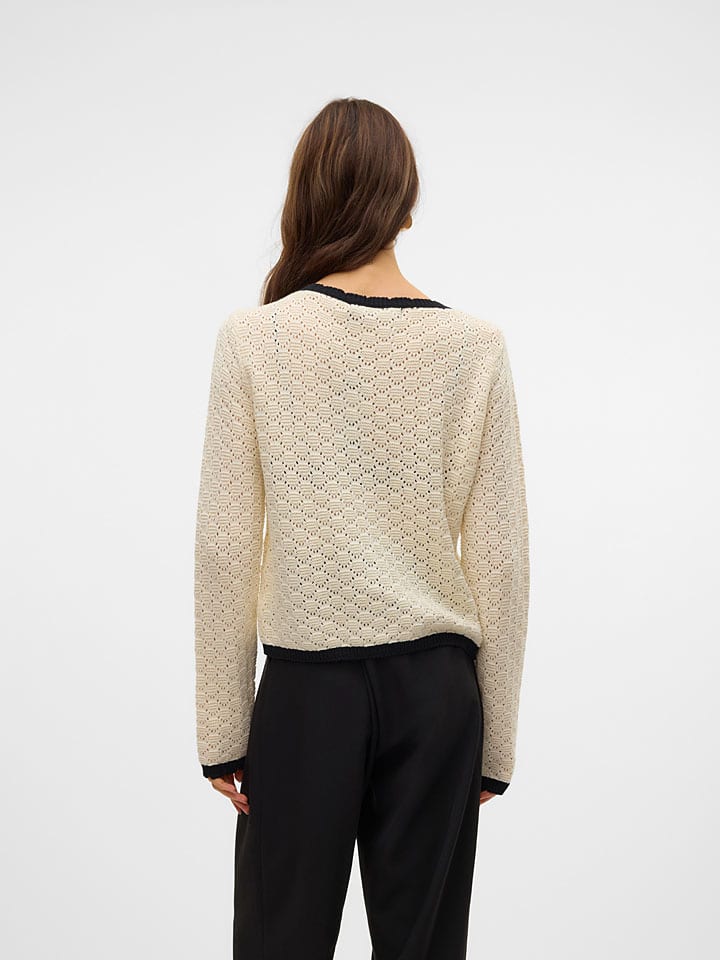 Vero Moda Cardigan in Beige/ Schwarz günstig kaufen