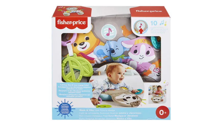 Fisher-Price Faultier-Spielkissen mit Vibration, Baby-Spielzeug ab 0 M