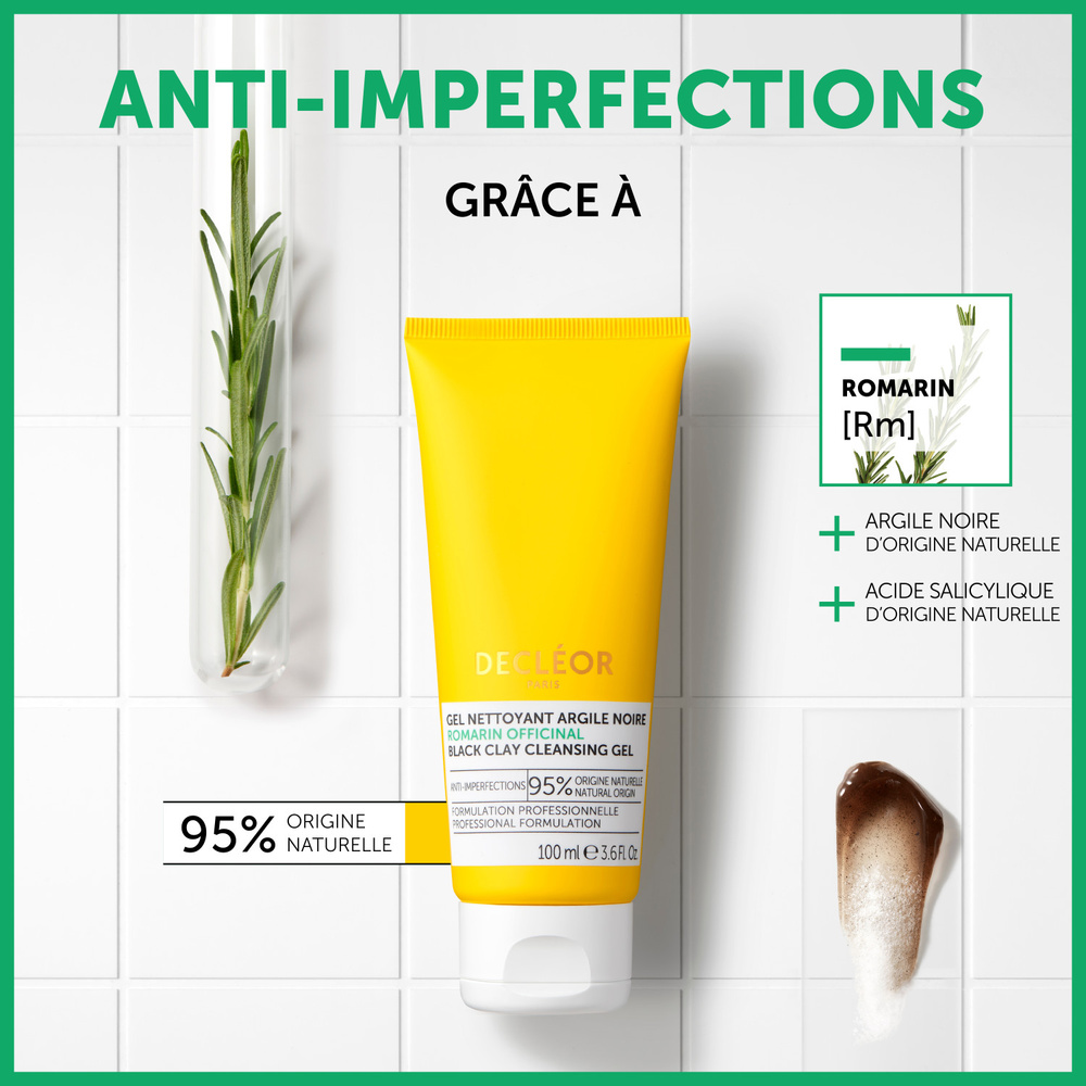 Decléor ROMARIN OFFICINAL Gel nettoyant argile noire