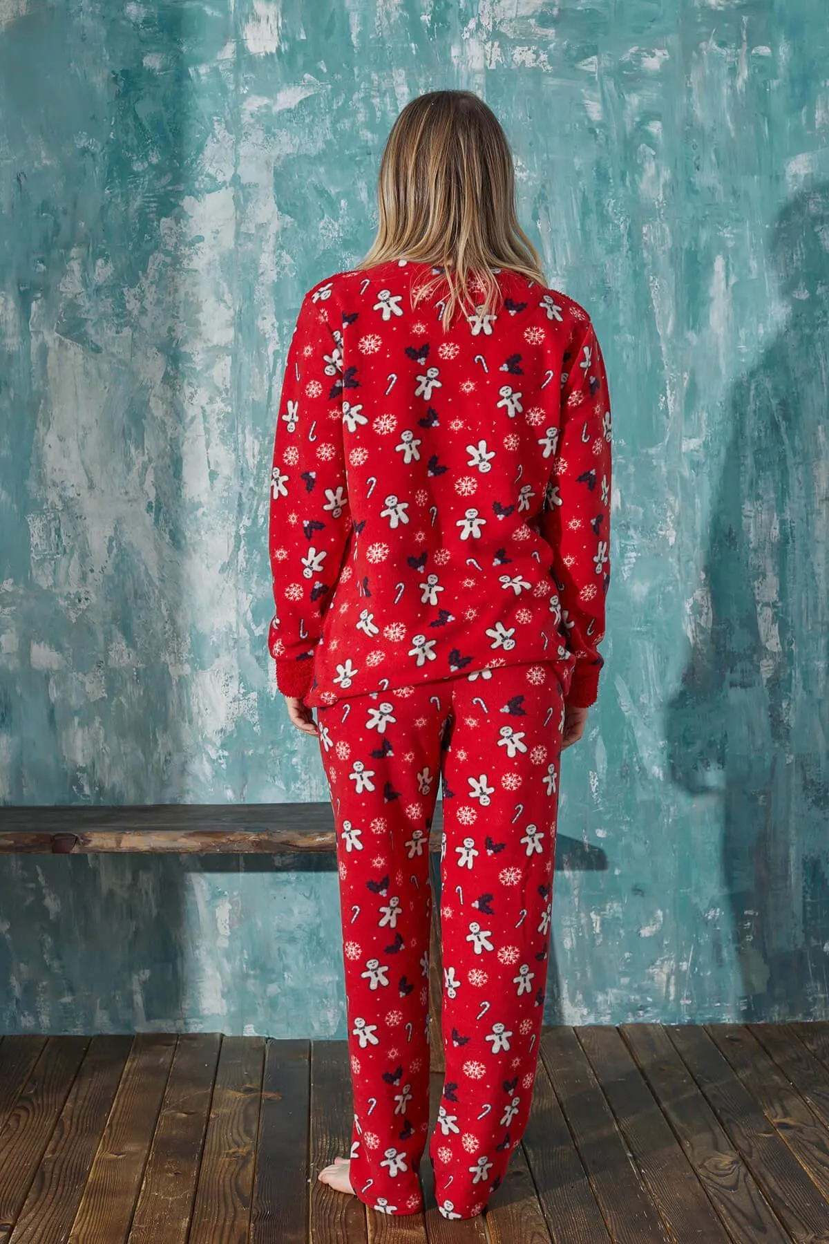 Pijamaevi  Red Wonderland Plüsch-Mutter-Tochter-Familienpyjama – Mutter-Set