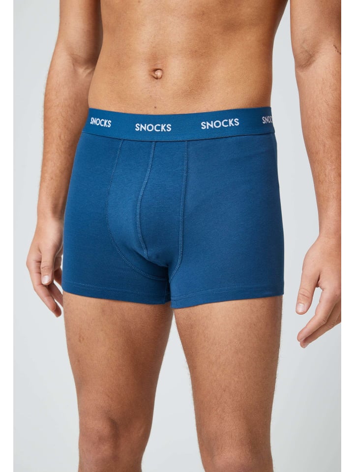 SNOCKS Boxershorts aus Bio-Baumwolle 6 Stück in Blaue Streifen günstig kaufen