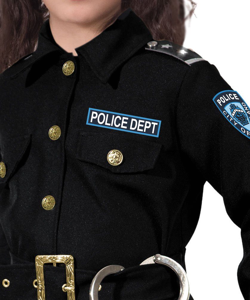 Karneval-Klamotten Polizei-Kostüm Kinder Polizistin Mädchen Uniform Mädchen blau, Kinderkostüm Komplett mit Handschellen und Polizeiset
