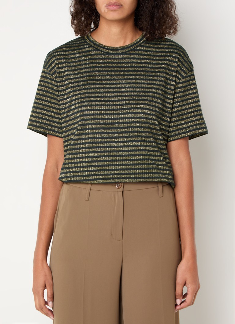 T-shirt Summum en maille fine à rayures et lurex