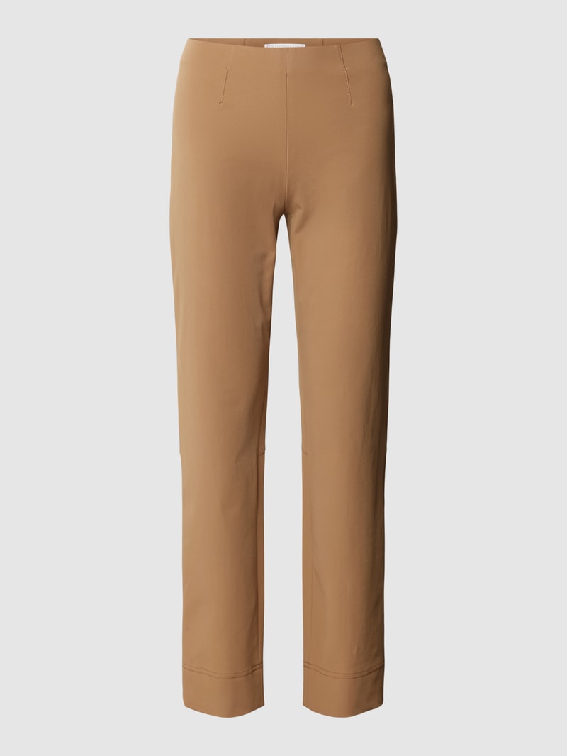 Slim Fit Stretchhose mit Ziernähten in camel