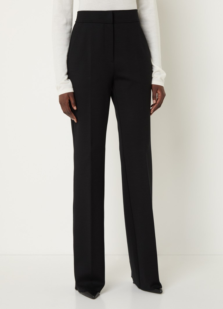 MaxMara Yana high waist straight fit trousers in wool blend