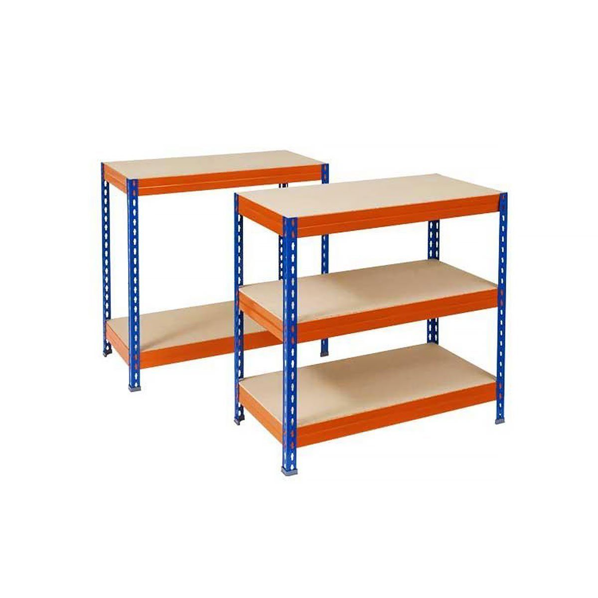 Karat Schwerlastregal Grizzly Blau-Orange, 8 Größen, 5 Fachböden, Regal, Lagerregal
