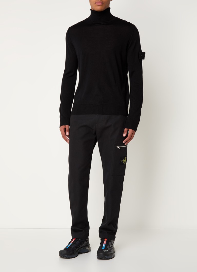 Ζιβάγκο Stone Island 565FC από λεπτό πλεκτό παρθένο μαλλί με λογότυπο