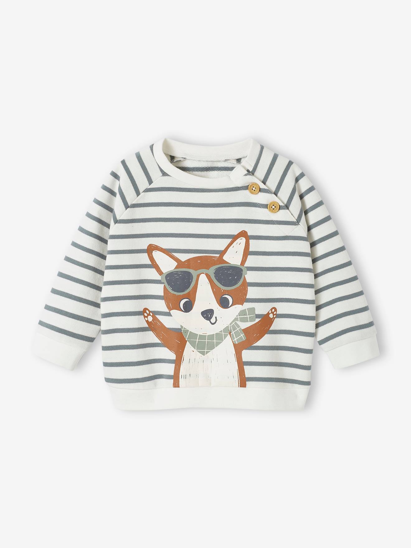 Vertbaudet Baby Sweatshirt, Streifen Oeko-Tex - grün gestreift