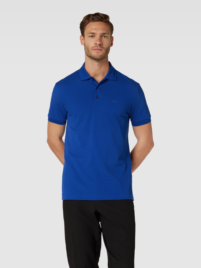 Poloshirt mit Label-Stitching Modell 'PADDY' in royalblau