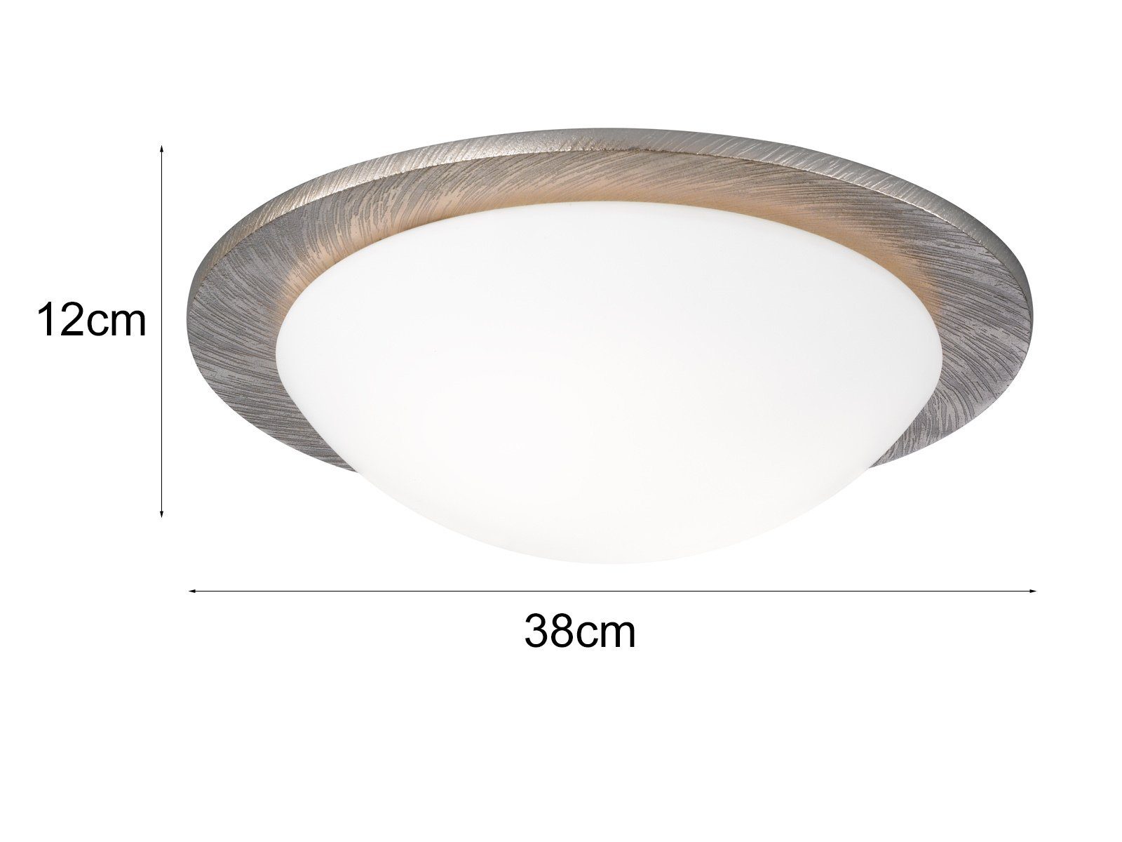 meineWunschleuchte LED Deckenleuchte, LED wechselbar, Warmweiß, Exklusive Designer Lampe dimmbar Ø 38cm mit Lampenschirm Opal-Glas