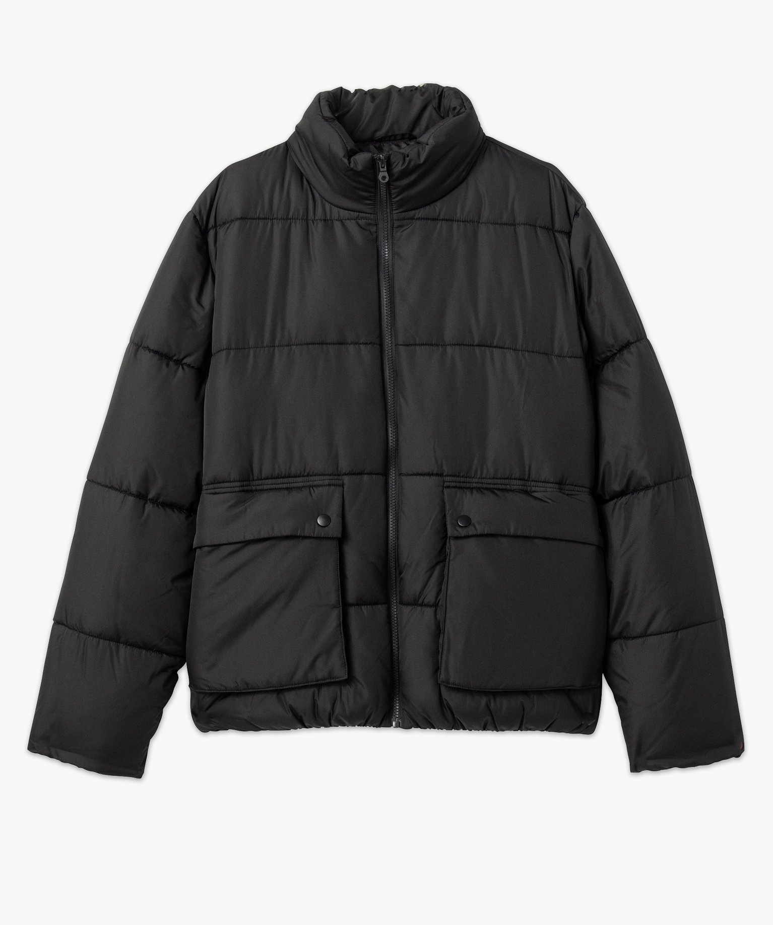Blouson homme matelassé avec larges poches à rabat noir | GEMO