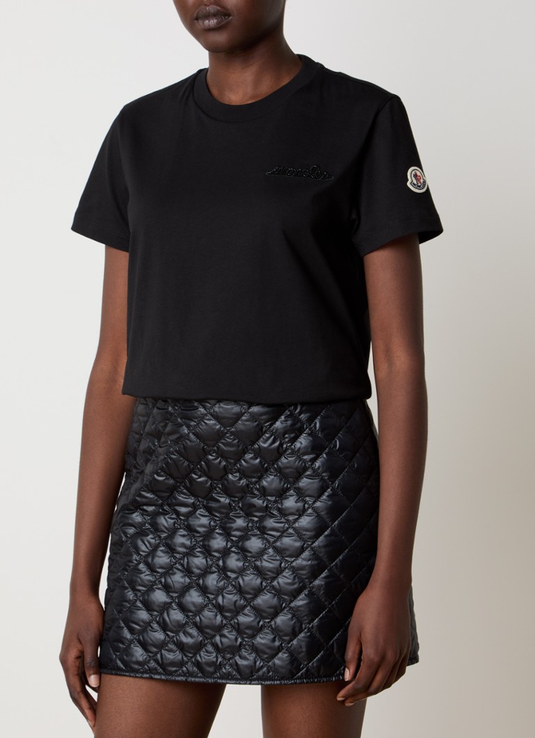 T-shirt Moncler con logo e strass