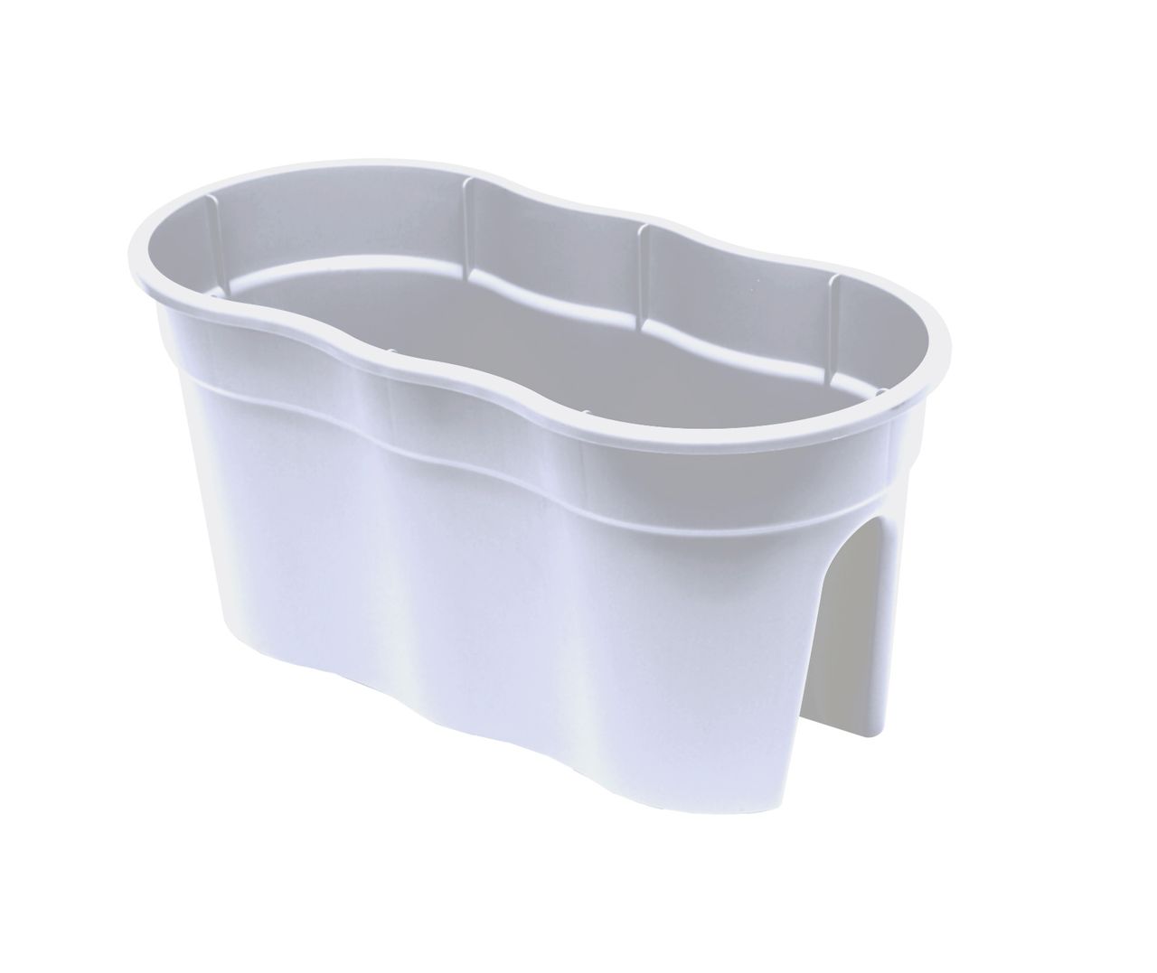 KHW KHW Geländerblumentopf Flowerclip XL, 2er Set, weiß