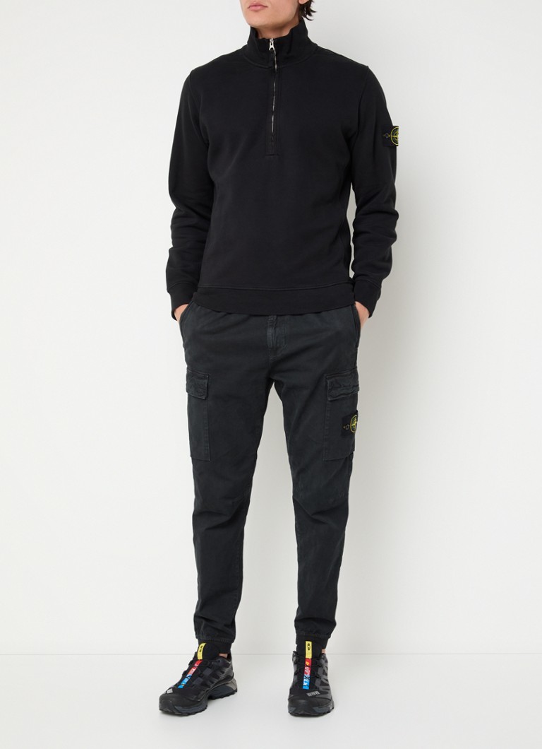 Πουλόβερ Stone Island 63420 με μισό φερμουάρ και λογότυπο