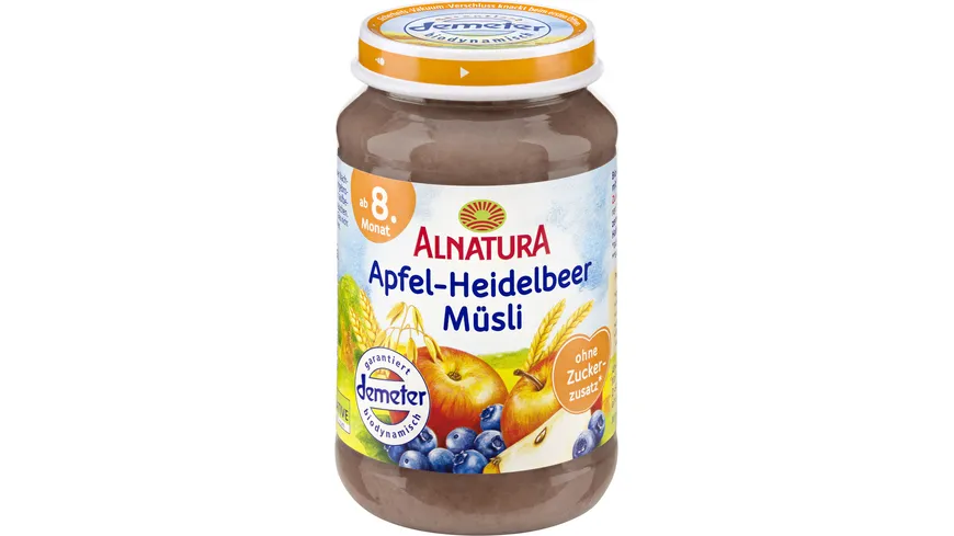 Alnatura Bio Apfel-Heidelbeer-Müsli Babygläschen 190 g