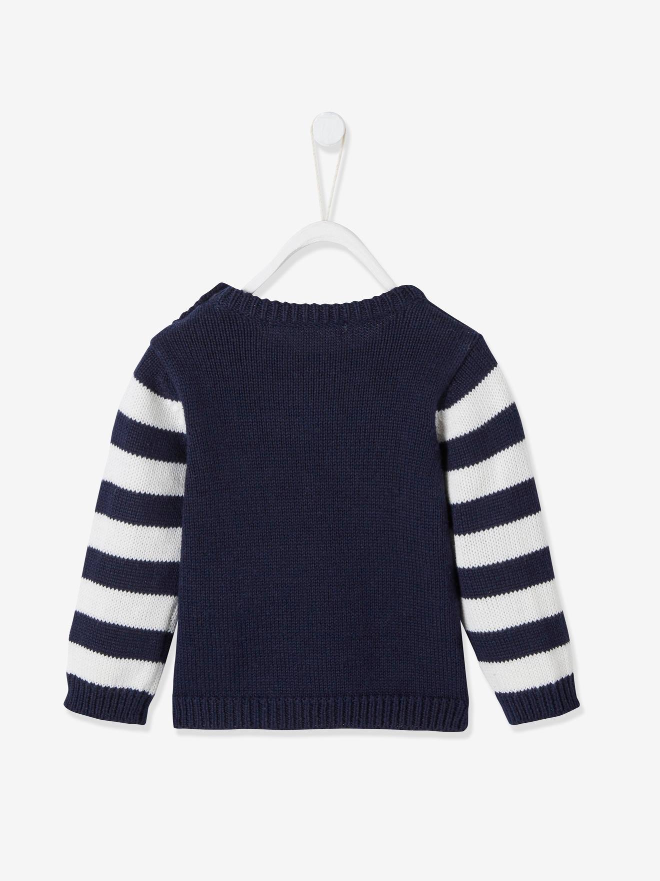 Vertbaudet Baby Pullover, Weihnachtsmann Oeko-Tex - nachtblau