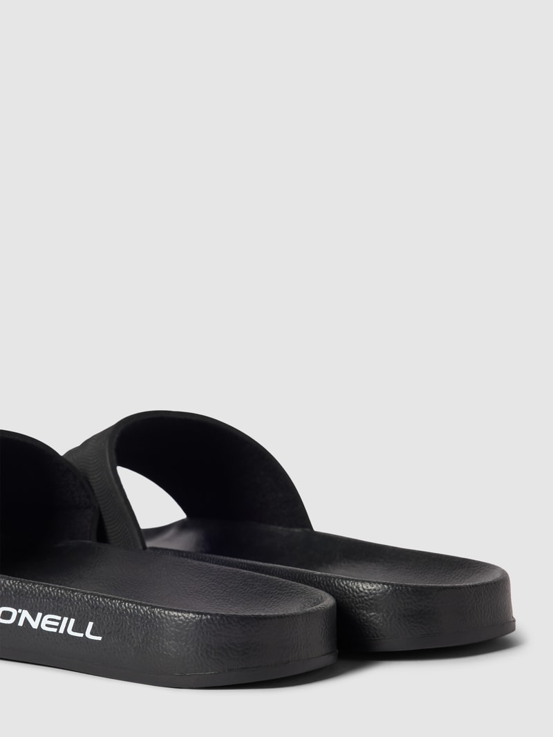 Slides mit Label-Applikation in schwarz