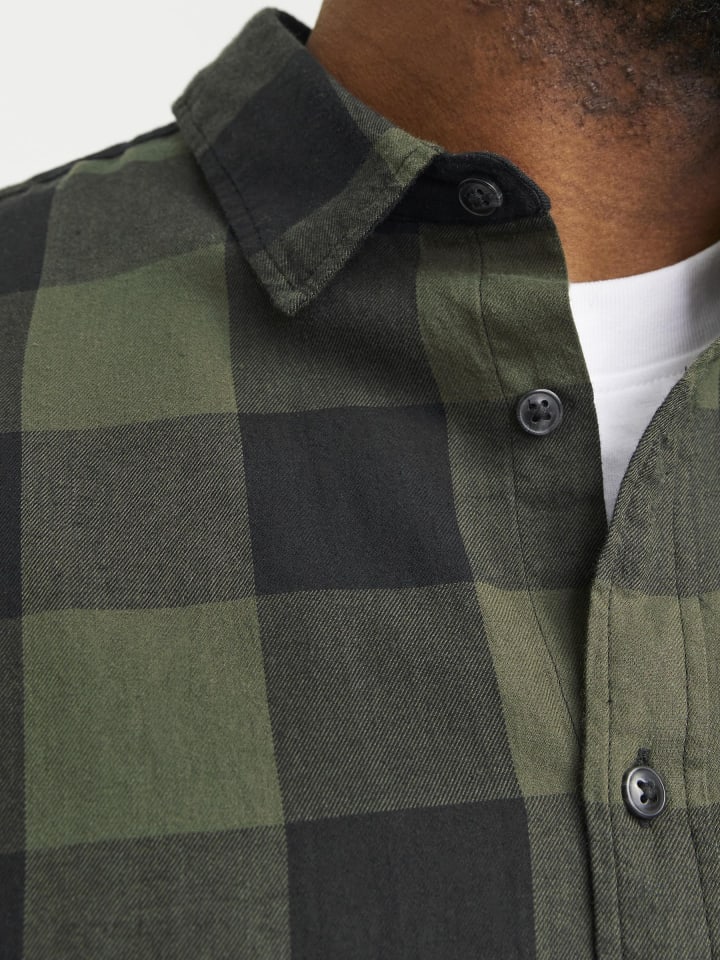 JACK & JONES PLUS Karohemd in Dusty Olive günstig kaufen