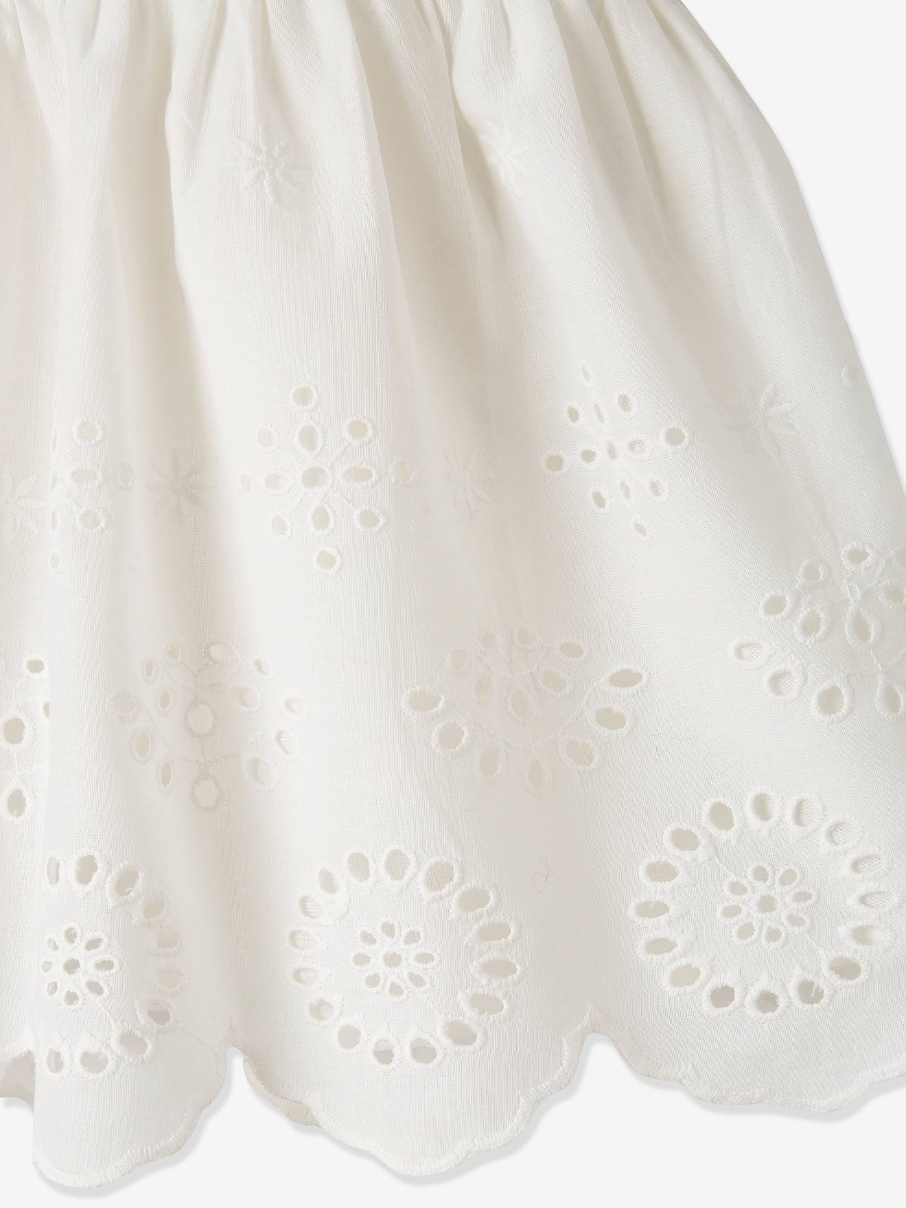 Ensemble de cérémonie bébé robe, bloomer et bandeau ivoire