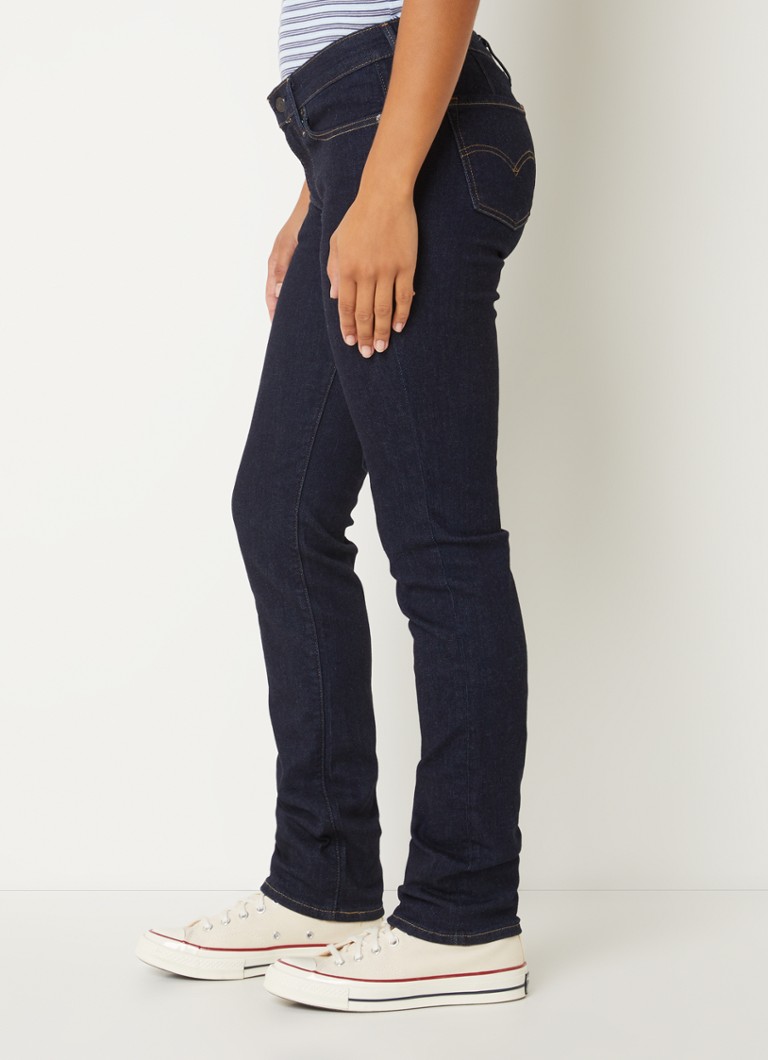 Blugi Levi's 712 cu talie medie, croială slim, într-o nuanță închisă