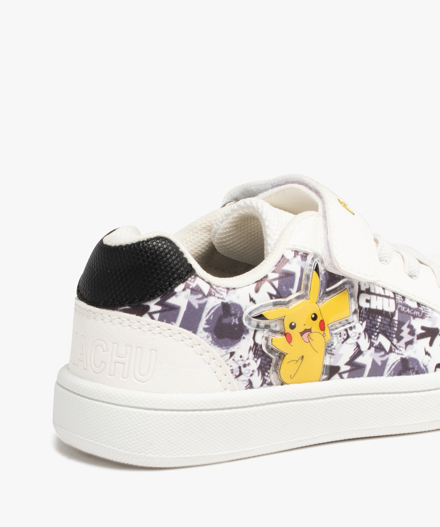Baskets Garçon Pikachu à lacets et scratch - Pokémon blanc | GEMO
