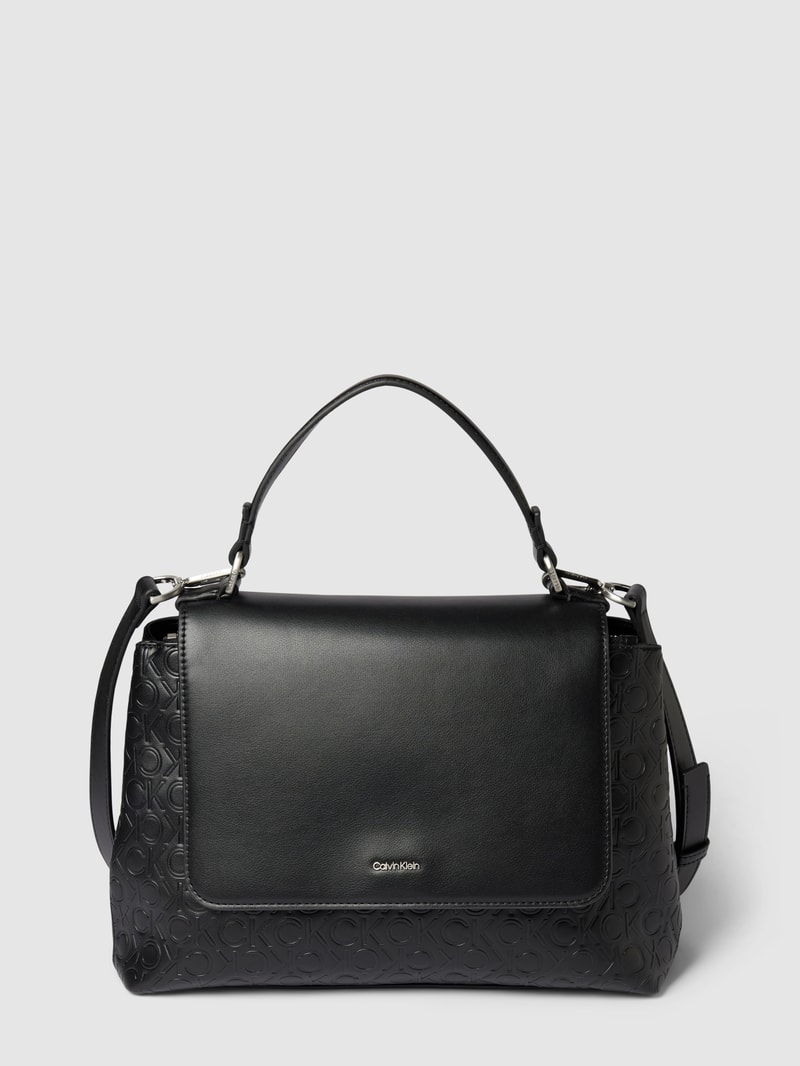 Handtasche mit verstellbarem Schulterriemen in schwarz