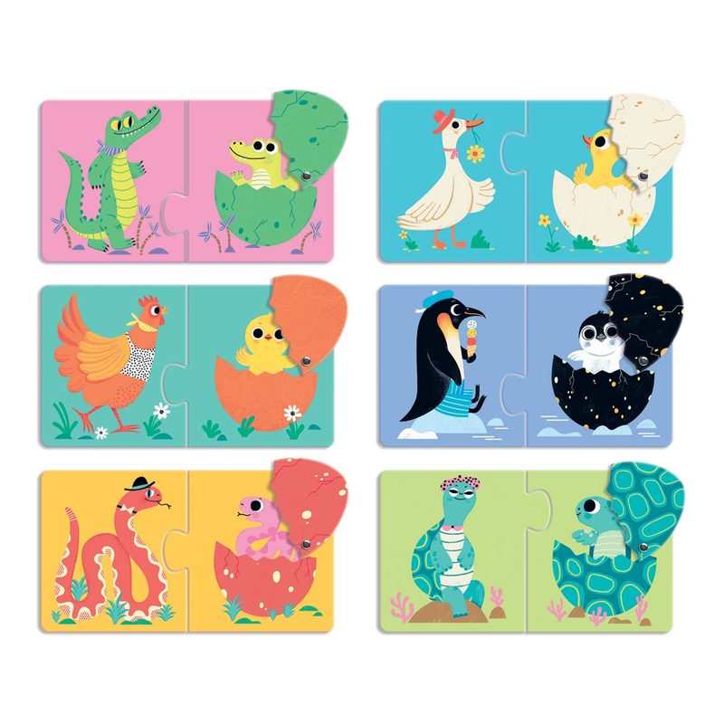 Puzzle duo articulo Les œufs rigolos Djeco